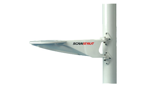 B&G Lowrance Simrad 000-10795-001 SC20 mast mount kit for broadband radar, white arm clamped to a mast