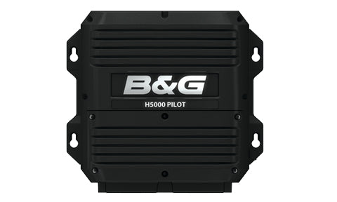 B&G 000-11554-001 H5000 pilot computer, black ribbed box with a B&G H5000 Pilot label and keyhole mounting ears