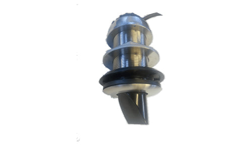 B&G Simrad 000-11674-001 ForwardScan transducer kit with sleeve and plug, stainless threaded sleeve with a black nut and plug