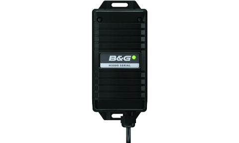 B&G 000-11726-001 H5000 analogue expansion module serial, black module with a B&G H5000 Serial label and a short lead