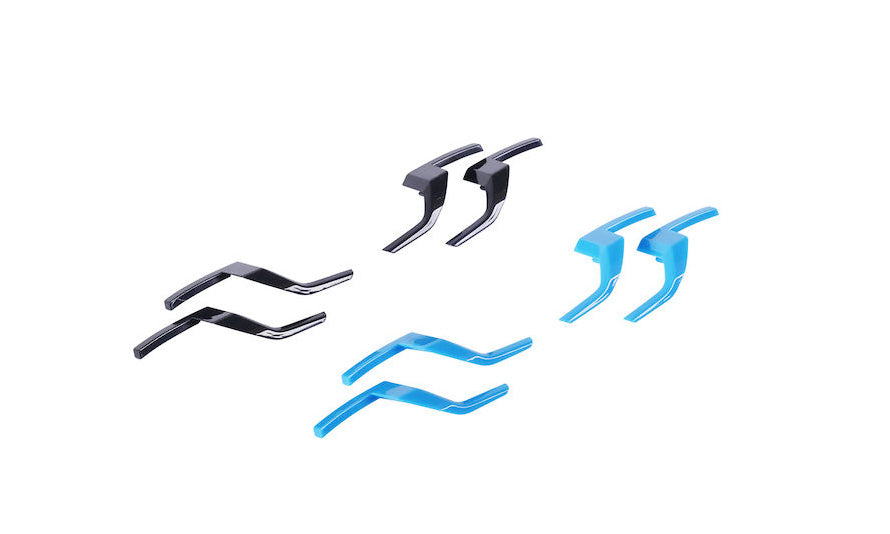 Lowrance Elite Ti 000-12751-001 corner detail trim pieces, six curved black and blue plastic corner caps