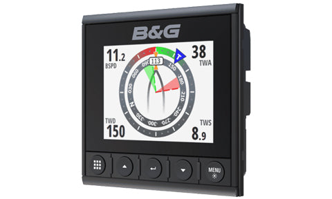 B&G 000-13294-001 Triton2 digital display, front view of a black display with a wind dial reading 11.2 and 38