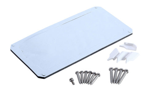 Lowrance Link-6W 000-14058-001 VHF flush-mount kit: flat clear panel with screws and small white clips