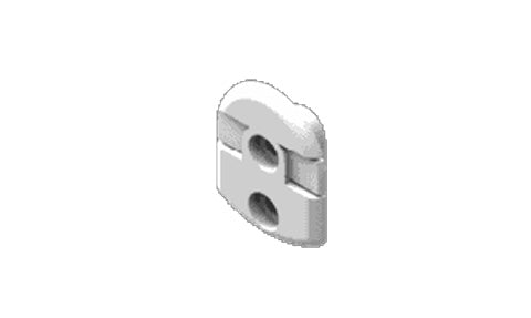 Lowrance Link-6W 000-14063-001 white mic clip, small two-hole moulded clip shown on white background
