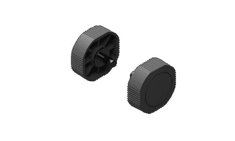 B&G Lowrance Simrad 000-14064-001 Link-6, RS20 and V20 bracket mount knobs, two black ribbed round knobs