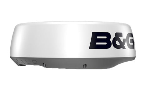 B&G 000-14538-001 Halo24 pulse compression radar, white radome with large black B&G lettering