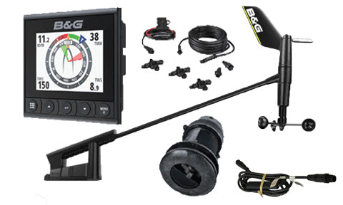 B&G 000-14955-002 Triton2 speed, depth and wind pack 2019, display, wind vane, transducer, cables and T-pieces