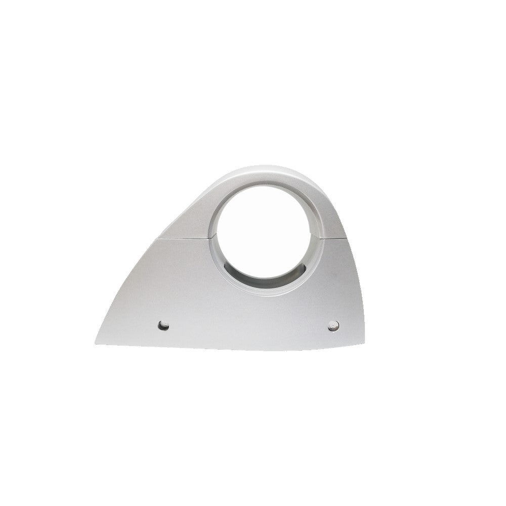 Fusion 010-12831-90 tower speaker clamp for Sea Ray, white curved mounting bracket with a round opening