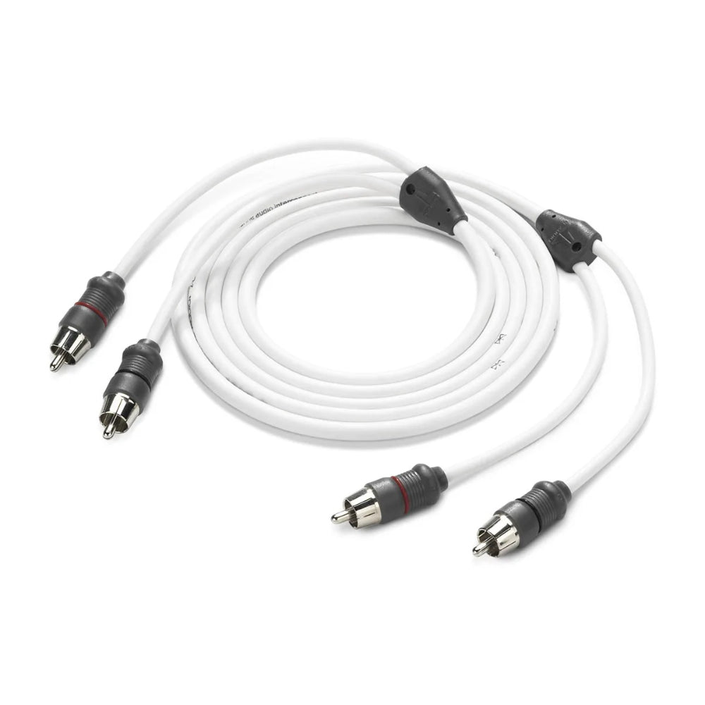 JL Audio 010-13413-00 marine RCA interconnect cable, 2-channel, white leads with red and black plugs