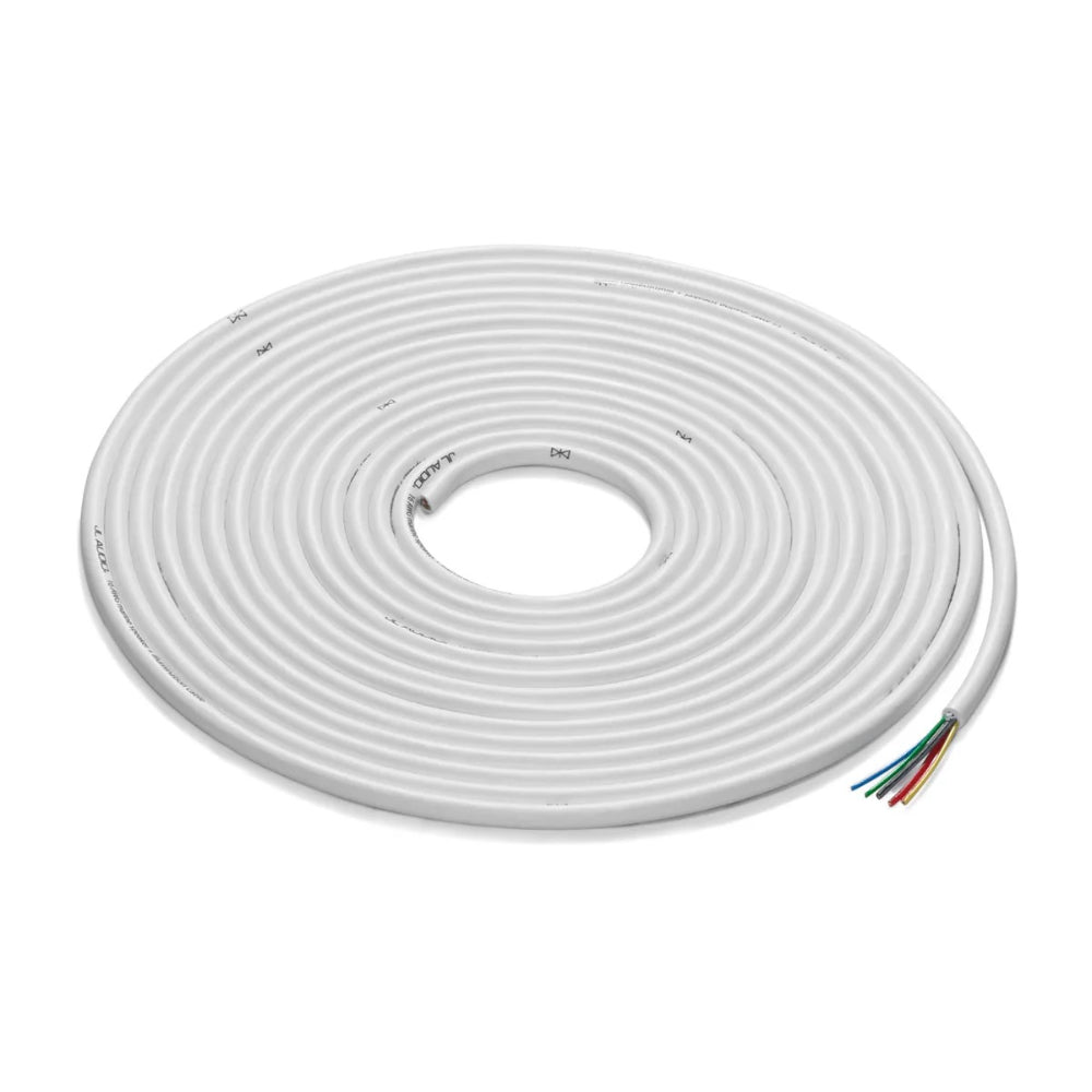 JL Audio 010-13422-00 white multifunction cable 25 ft, white jacketed cable coil with coloured wires at one end