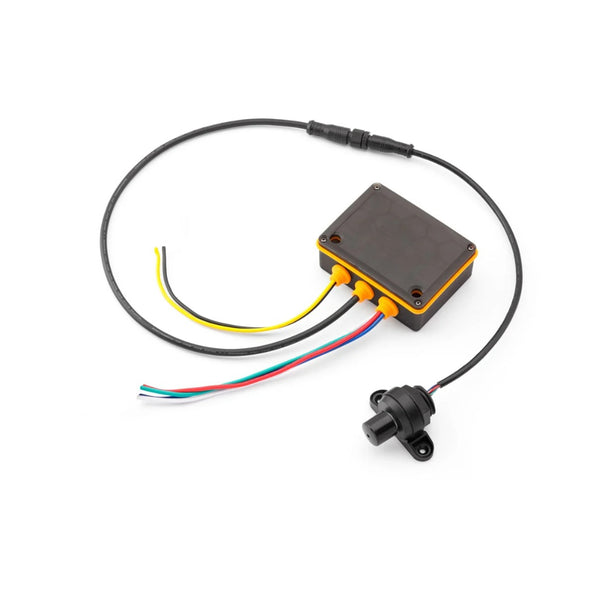 JL Audio 010-13428-00 marine lighting controller MLC-RW, small box with orange ports, wires and sensor