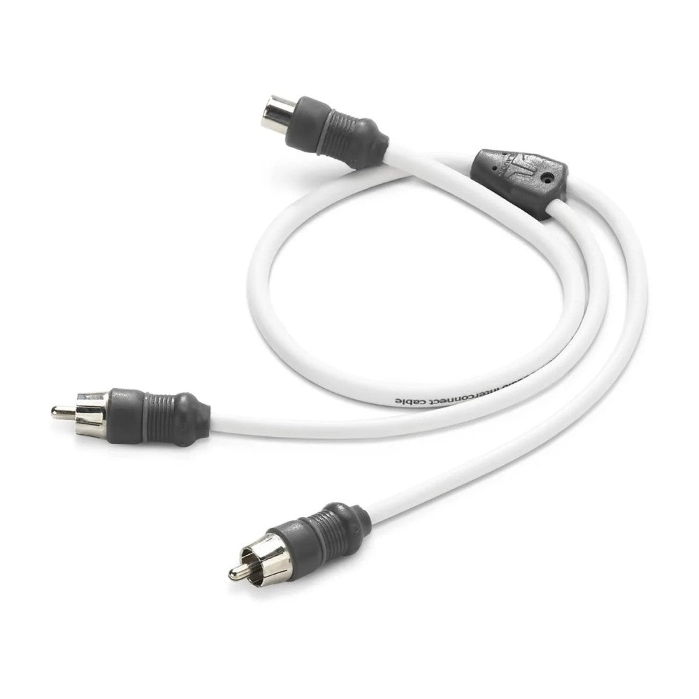 JL Audio 010-13552-00 marine Y-adapter cable, white lead with single female and dual male RCA plugs