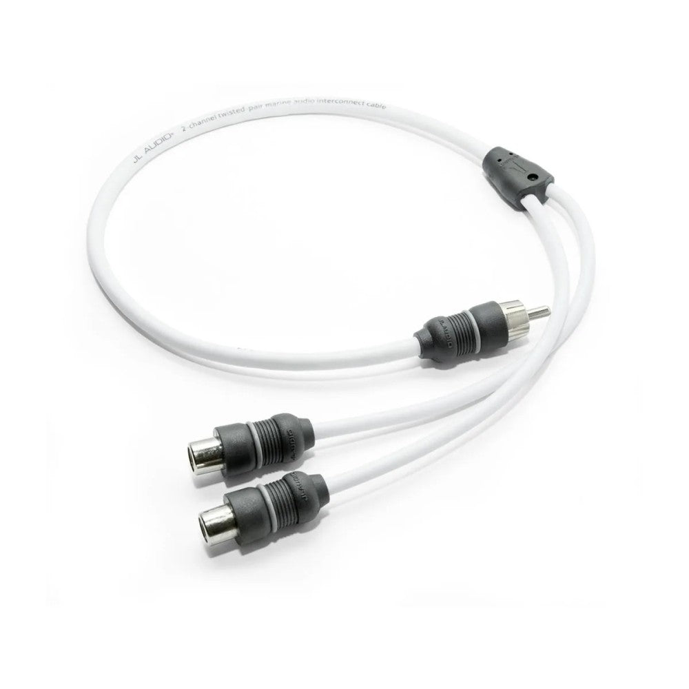 JL Audio 010-13553-00 marine Y-adapter, white cable with one male plug and two female jacks