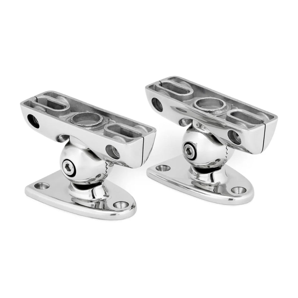 JL Audio 010-13709-00 mount fixture for enclosed tower speaker, pair of polished steel surface mounts with swivel