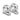 JL Audio 010-13721-00 M6 enclosed tower speaker swivel pipe mounts for 2.5in pipe, pair of polished silver clamps