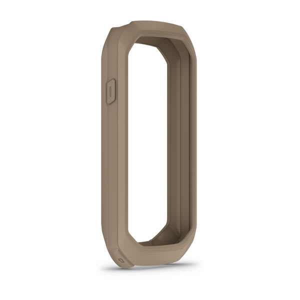 Garmin Edge 1050 sandstone silicone case 010-13360-04, front view of the case frame shown on white