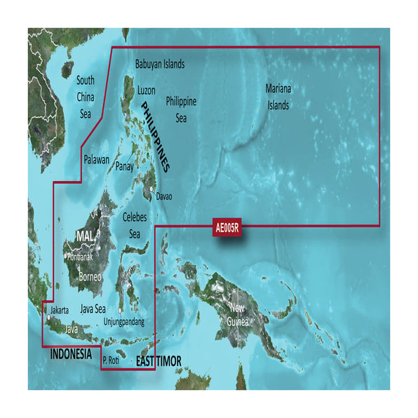 Garmin BlueChart g3 microSD card 010-C0880-00, coverage map of the Philippines, Java and the Mariana Islands