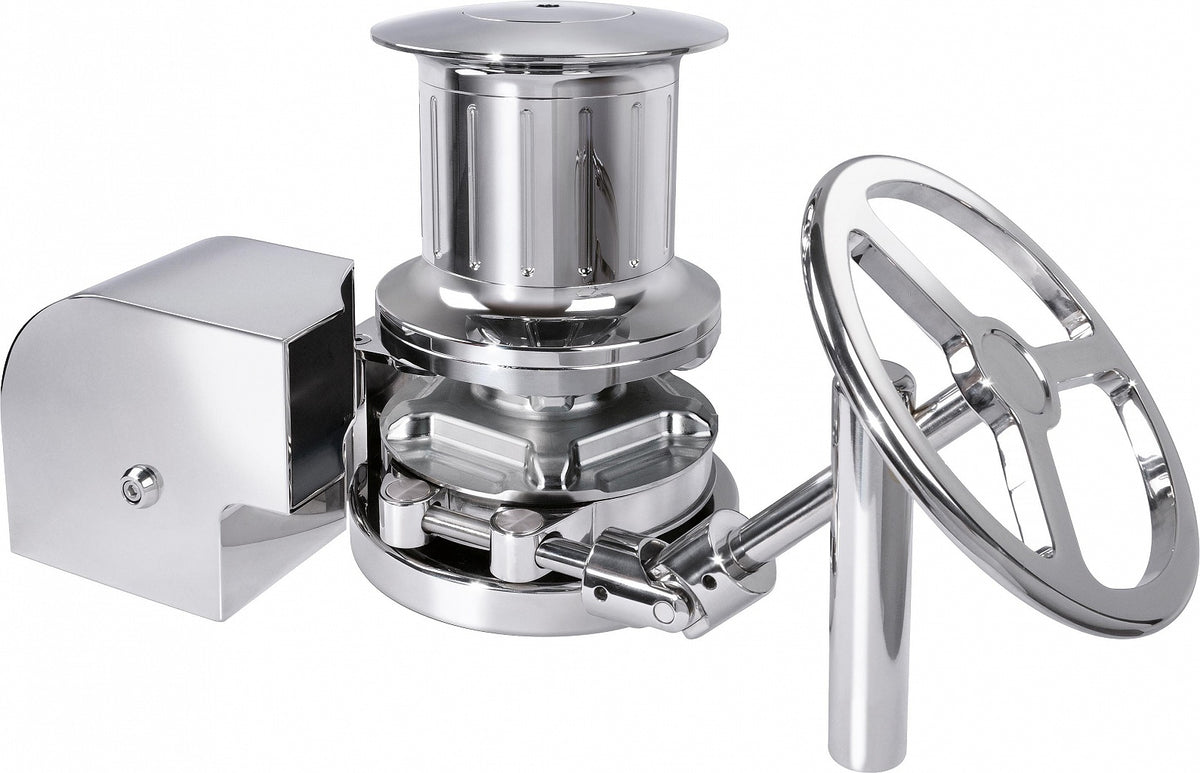 Quick FSXR74024D6NA00 XRoy XR7 4024D windlass drum 4000W 24V 16mm DIN 766, stainless drum, gypsy and hand wheel