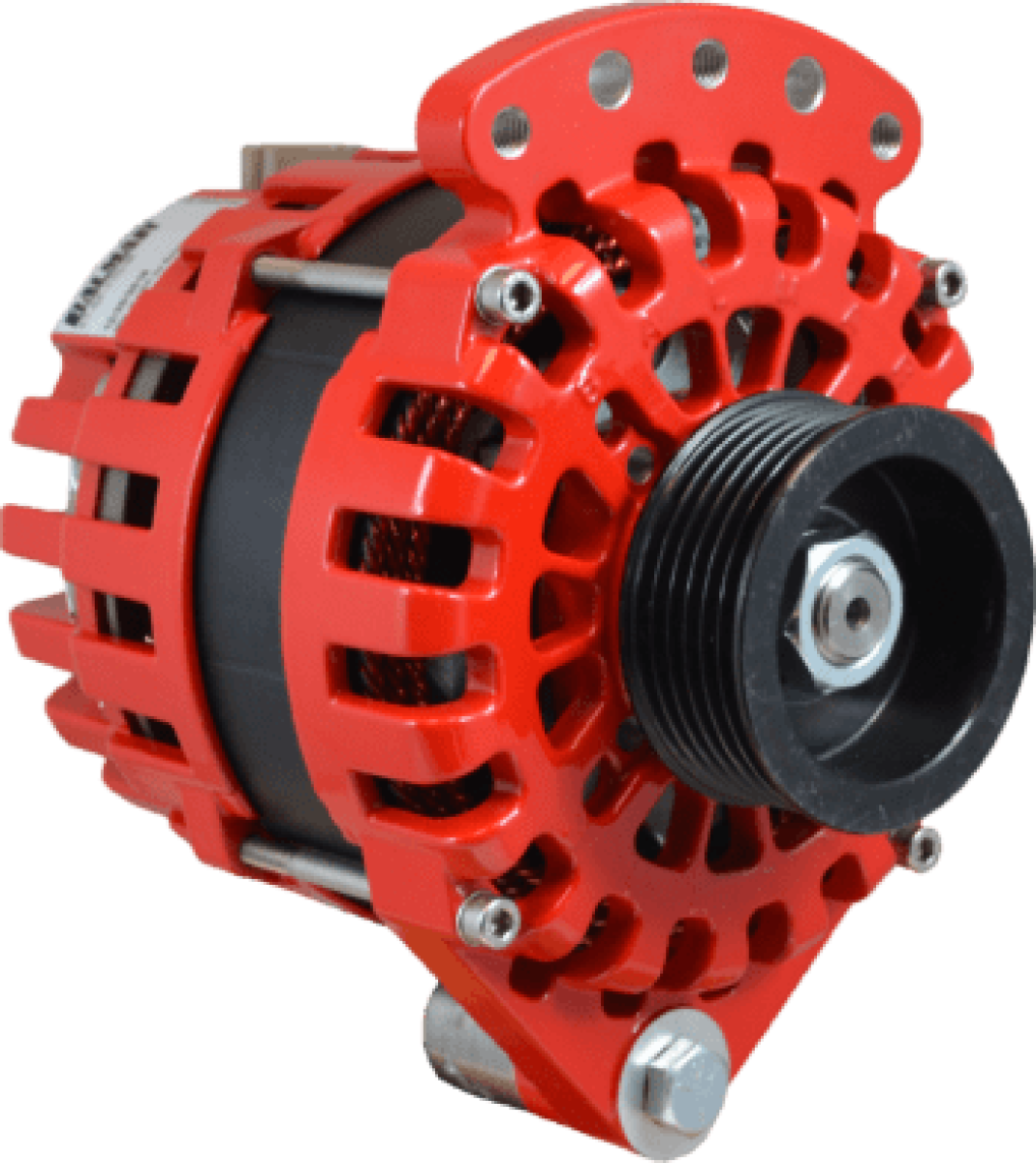Balmar XT series alternator 170A 12V isolated ground, XT-SF-170-K6-IG, red and black alternator with a black K6 pulley