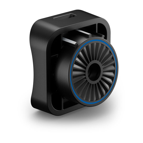 Garmin 010-13983-02 trolling motor barrel mount for LiveScope 2 transducers, black clamp housing with blue ring