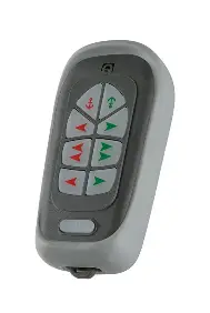 Quick FRRRCHT8P000A00 RRC HT8+ handheld radio remote control transmitter eight button, grey remote with arrow keys