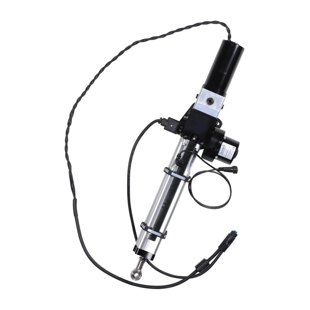 Garmin Class B Compact v2 010-12029-01 drive unit, silver and black steering linear actuator with cables