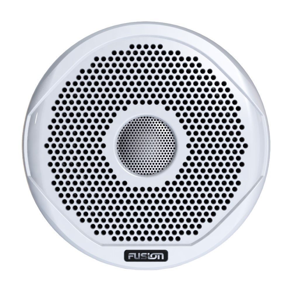 Fusion MS-FR4GW 010-01645-00 marine speaker, white round speaker with perforated grille and grey centre dome