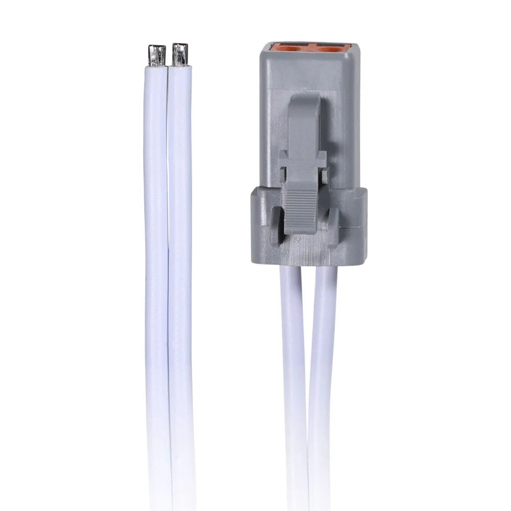 Fusion 010-13286-04 subwoofer flying lead with water-resistant two-way connector, white cables and grey plug