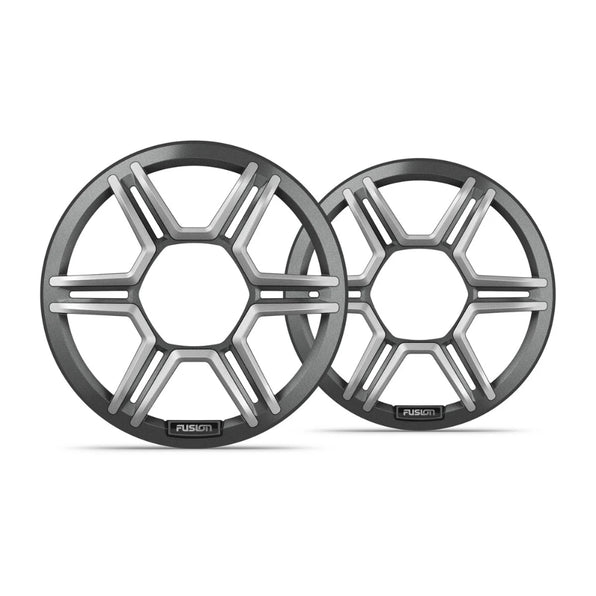Fusion Apollo 010-13290-00 6.5in sports grey speaker grilles, pair of six-spoke hex grilles with Fusion badge