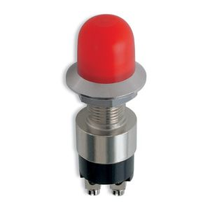Quick FD230R000000A00 230R weatherproof push button switch red 30 A IP55, red rubber cap on a chrome threaded body