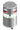 Lopolight NL300-036+012G2+014G2 silver stacked light with red band, white 360° lens and cable gland, angled view