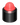 Lopolight NL301-411-B black red obstruction light, front view of glowing red dome on cylindrical body