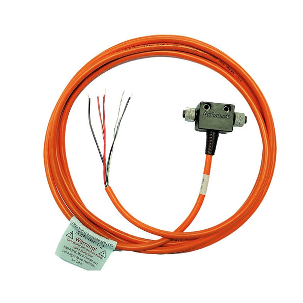 Actisense Micro female connectors on a 3 metre cable, A2K-MPT-2, orange cable coil with a T piece and bare wires