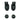 Tacx rubber feet set S0003, two black rubber feet with mounting holes plus two round black rubber pads