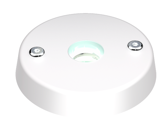 Lopolight NL400-222-WH white/red surface-mount spreader light, white domed housing with two chrome screws