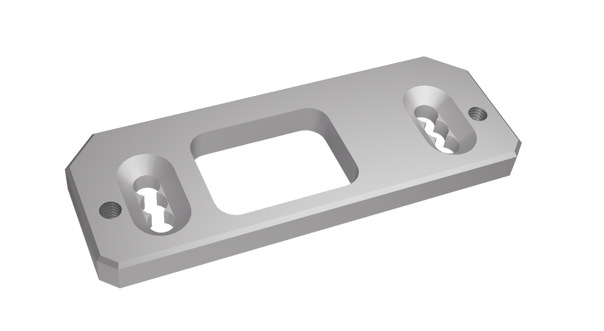Lopolight NL400-405 silver adaptor plate for a single 180 G2 light, rectangular opening and two slotted holes