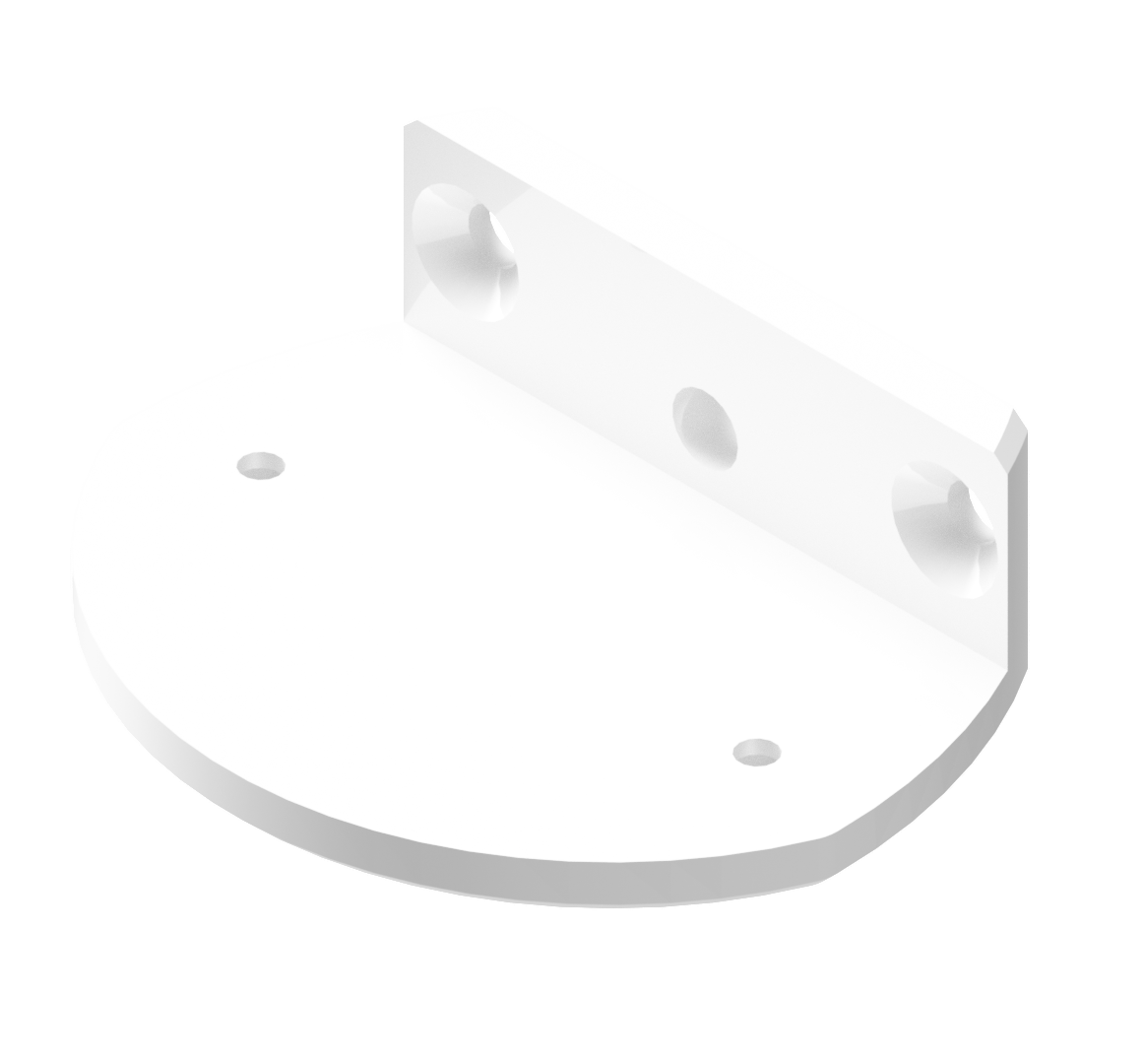 Lopolight NL401-029-WH white mounting plate for vertical stern light X01-series, round base and upright bracket