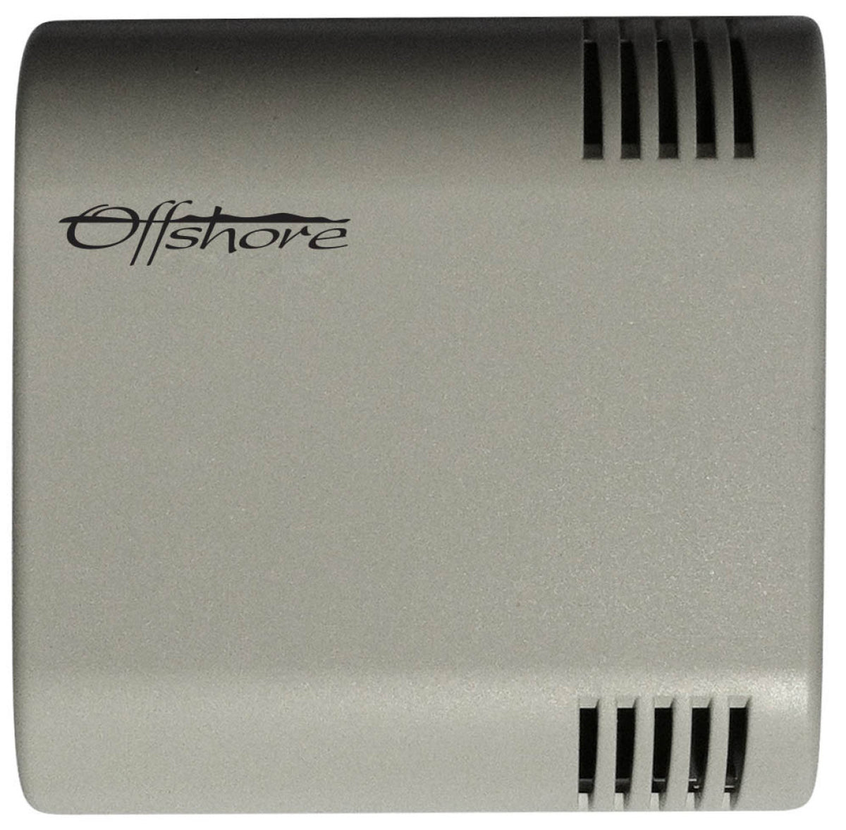 Oceanic Systems 4522 cabin air temperature sensor, grey metallic box printed Offshore with vents above and below