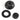 Scanstrut DS30-SL-BLK black Starlink cable seal exploded view with base, gasket pad and rubber bung