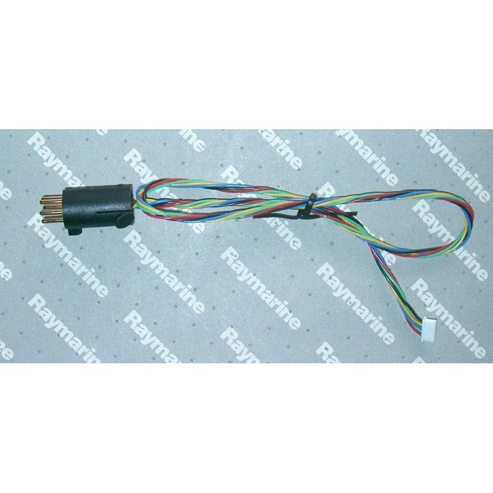 Raymarine A28166 wind transducer arm cable 600 mm, thin cable of coloured wires with a black plug, on a branded mat