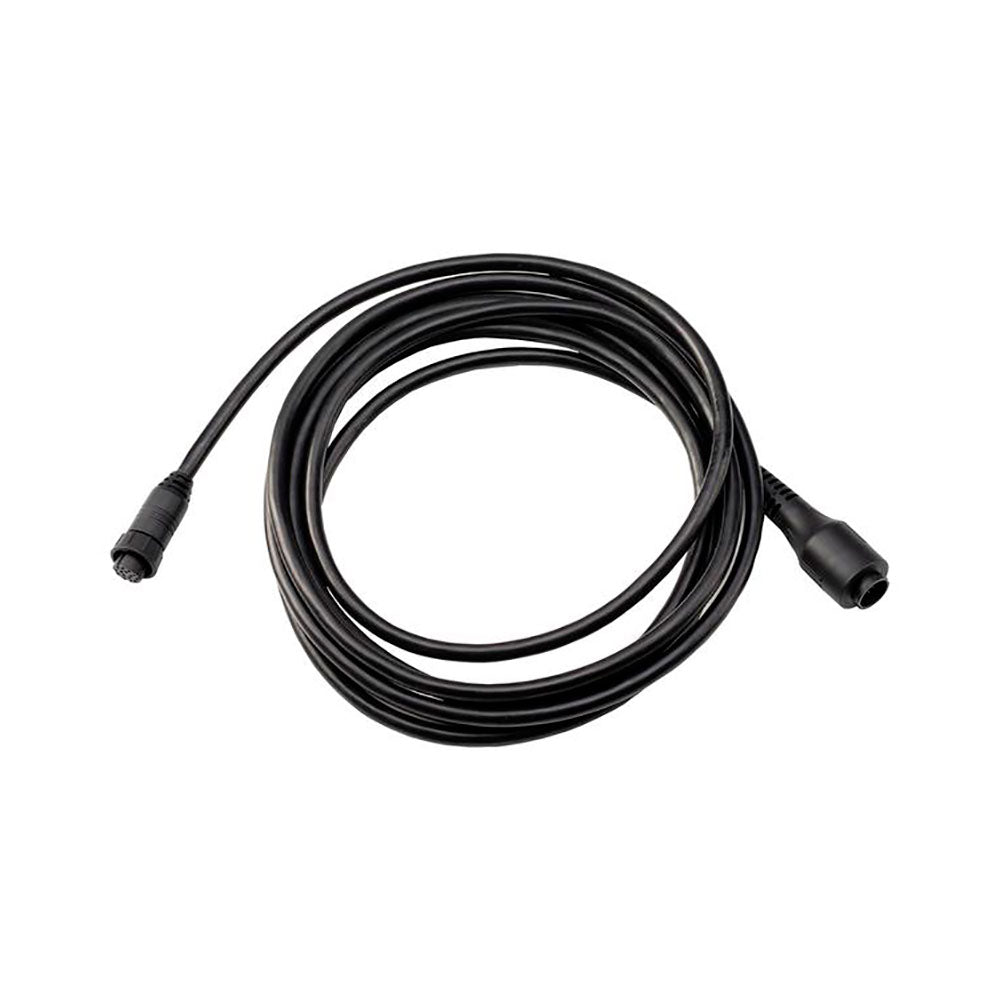 Raymarine A80562 HyperVision transducer extension cable 4 m, coiled black cable with a round plug at each end