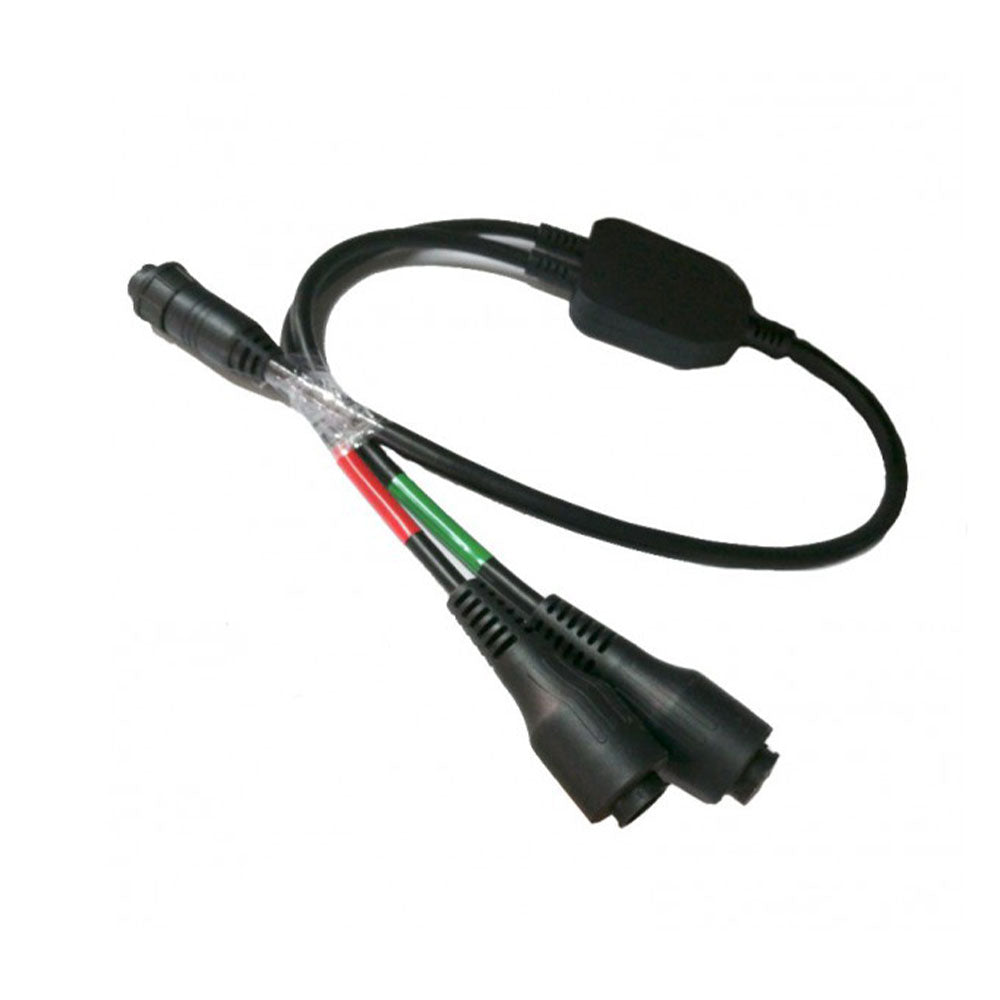 Raymarine A80605 HyperVision through hull transducer split Y-cable, black Y lead with red and green markers and plugs