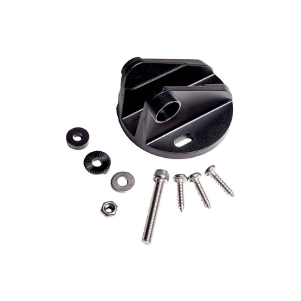 Raymarine R70496 CPT-S transom bracket with hardware, black bracket, screws, washers, a bolt and a locknut