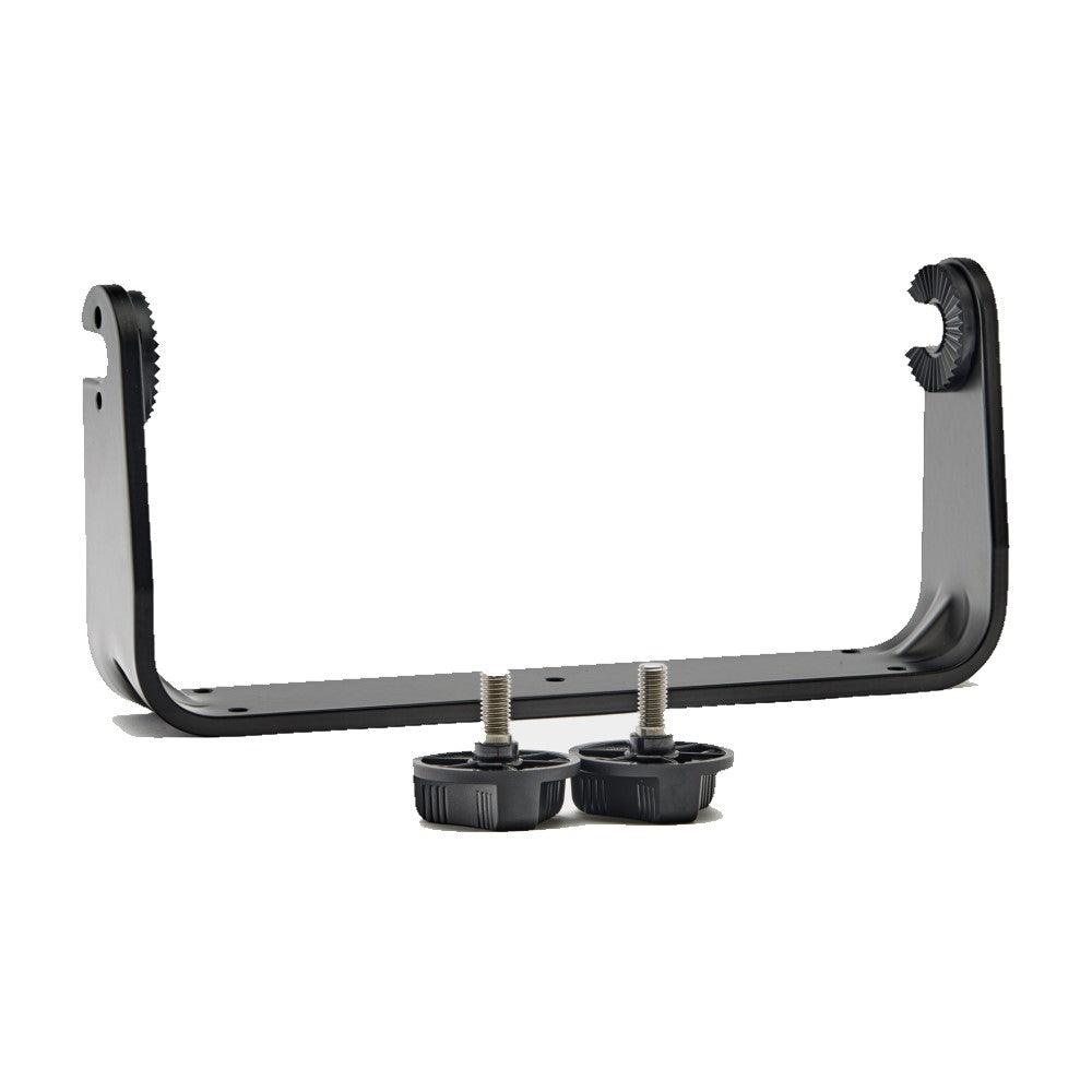 Raymarine R70648 Element 9 trunnion kit, black U-shaped bracket with two black knobs