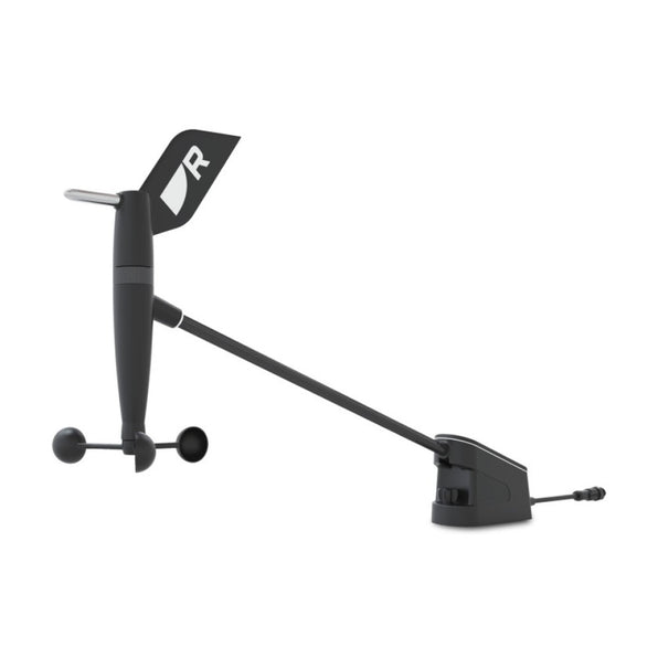 Raymarine R70941 RSW-Wired transducer only, black wind vane with an R logo, wind cups and a black base