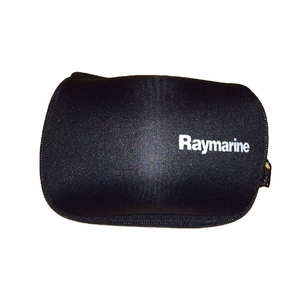 Raymarine TA062 micro compass soft pack, black neoprene carry pouch with white Raymarine lettering and a zip