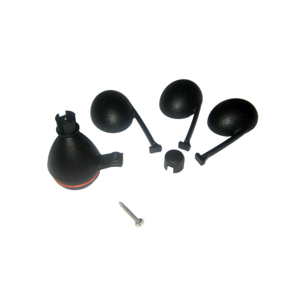 Raymarine TA122 wind transmitter bearing service kit, black wind cups, a small cap, a steel pin and a screw
