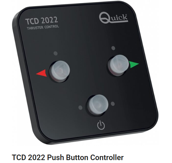 Quick FNTCD2022000A00 TCD2022 push-button thruster control panel, black panel with red and green arrow buttons