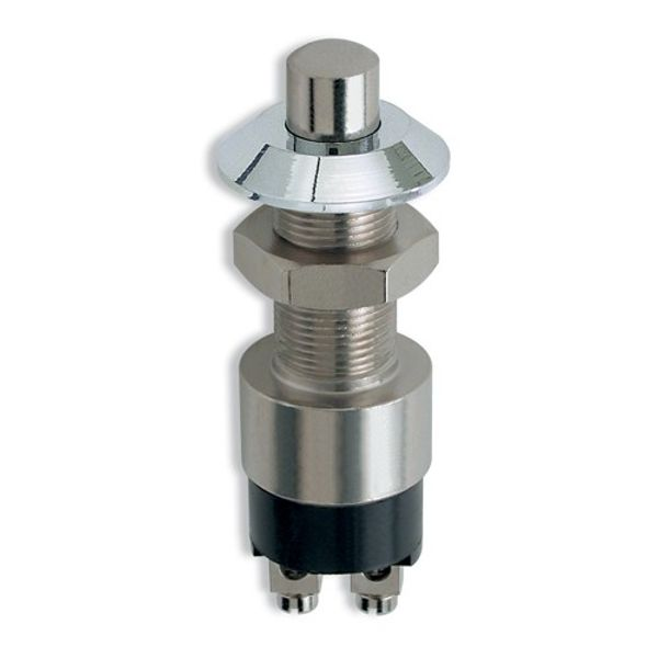Quick FD230C500000A00 230C5 push button switch in chromed brass 30 A, polished threaded body with a stainless button