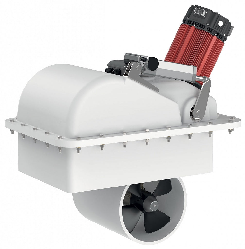 Quick FGBTRS303004A00 BTR QSY 300-300 retractable bow thruster 300kgf 48V proportional AMC, white housing, red motor, tunnel